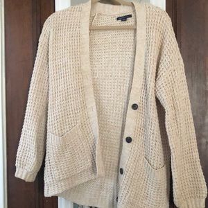 American Eagle Cream Oversized Cardigan
